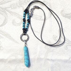 Leather Bohemian Turquoise Pendant!